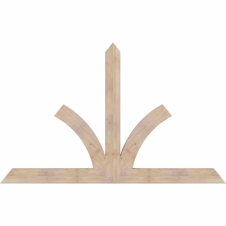 Ekena Millwork Richland Smooth Timber Gable Bracket, Douglas Fir, 84"W x 53"H x 3 1/2"D x 5 1/2"F, 15/12 Pitch GBW084X53X0406RIC00SDF